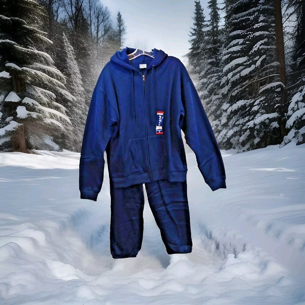 New Mission Ridge Mens Blue Medium Jogger Track Pants & Hoodie Zipper Sweatshirt